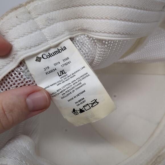 PFG Fitted Mesh Back Trucker Hat White XL Vent Holes Outdoor Columbia - Picture 9 of 9